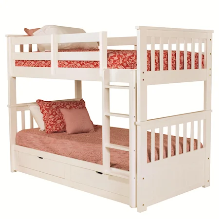 Twin Bunk Bed with Underbed Storage Unit